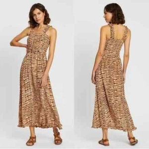 Faithfull The Brand Saint Tropez Midi Dress Wyldie Animal size xs - Picture 1 of 7