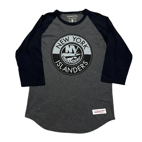 New York Islanders Shirt Mens Small Gray Black Mitchell & Ness NHL Hockey Adult Cover