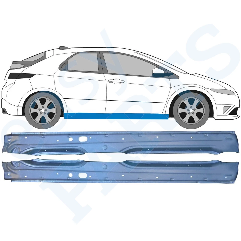 HONDA CIVIC 2005-2011 3 DOOR FULL SILL REPAIR PANEL ROCKER PANEL / RIGHT RH