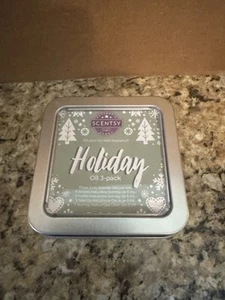 Scentsy Holiday Oil 3-Pack Natural Oils Metal Storage Tin  NEW - Picture 1 of 8