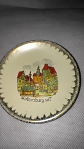 Vintage Ulmer Keramik Miniature Souvenir Plate Rothenburg adT 3 Inches  - Picture 1 of 12