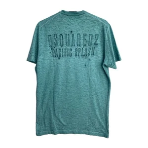 Dsquared2 Pacific Splash T-Shirt Men's M V-Neck Palm Tree Graphic Made Italy#Z52 - Picture 1 of 11