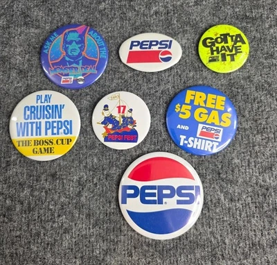 Vintage Pepsi Promotional Pinback Buttons Lot - Image 1 of 4