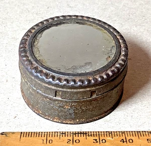 LATA PUBLICITARIA 'POMADA' ALEMANA VINTAGE MUY RARA. C1900. con espejo en tapa. - Imagen 1 de 8