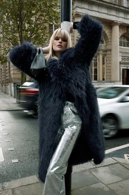 Склад искусственного меха двухцветный пальто Великобритании 6 - Изображение 1 из 4