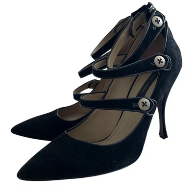 Туфли-лодочки Marc by Marc Jacobs модель Mary Jane на каблуках 40,5 9,5/10 черные замшевые кожа - Изображение 1 из 4