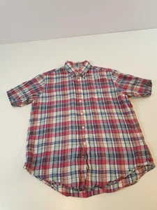 Brooks Brothers Hemd Herren Large kariert Leinen Kurzarm Regent Freizeit - Bild 1 von 10