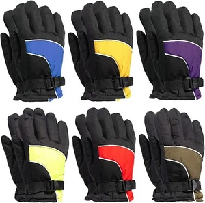 Yacht & Smith 6 Pairs Kids Ski Glove, Fleece Lined Water Resistant Winter Gloves
