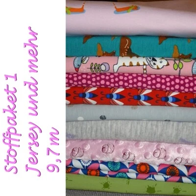 Großes Stoffpaket Jersey Sweat Panel Softshell Lagerräumung rosa grau Mädchen - Bild 1 von 4