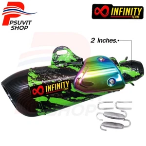 Universal Exhaust Muffler Tail Pipe 2" Black/Green INFINITY - Picture 1 of 6