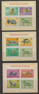 GUINEA STAMPS 1968 AFRICA FAUNA WILD ANIMALS SS X3 MNH - VAR69 - Picture 1 of 1