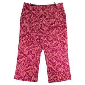 Denim & Co. Petite Beach Pull-On Wide-Leg Pants Women Size PXL Pink Animal Print - Picture 1 of 10