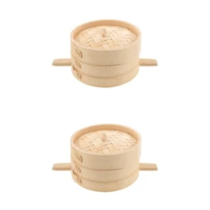 2 Sets Gestell Bambusdämpfer Für Gedämpfte Knödel Bambusgriffe - Bild 1 von 12