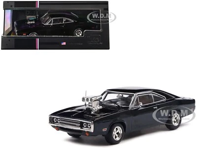1970 DODGE CHARGER W/BLOWN ENGINE BLACK 1/43 DIECAST MODEL CAR BY IXO IA43007 - Image 1 of 4