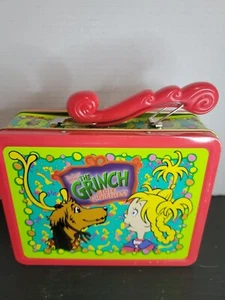 Dr Seuss Il Grinch che rubò Natale latta metallo lunchbox vintage - Foto 1 di 8