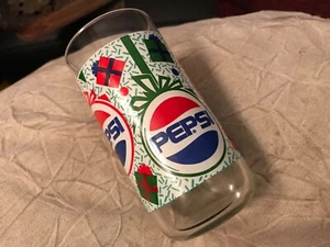 Vintage Pepsi Cola Christmas design drinking glass 6" Tumbler - Picture 1 of 8