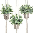3 Pack Artificial Potted Hanging Plants With Macrame For Home Office Decor