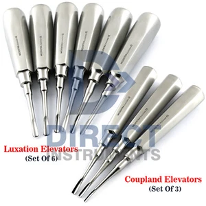 9Pcs Set Surgical Dental Luxating Elevators Coupland Loosen Tooth Extraction Kit - Picture 1 of 12