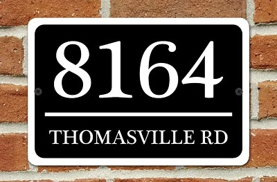 Personalized Home Address Sign Aluminum 12" x 8" Custom House Number Plaque - Image 1 of 4