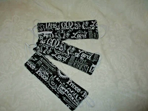 FACE MASKS~Adult Size~Christian Theme~3 qty. Handmade~NEW - Picture 1 of 6