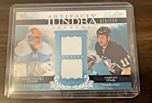 2009-10 UD Artifacts Tundra Tandem Marc-Andre Fleury/Jordan Staal maglie 29/100 - Foto 1 di 2