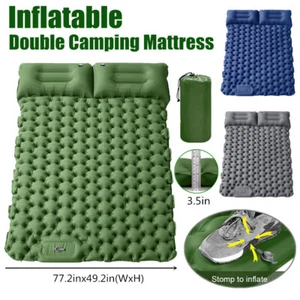 2 Person Self-Inflatable Camping Mat Outdoor Double Sleeping Pad Air Mattress - Picture 1 of 33