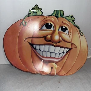 Pfeife Halloween anthropomorpher Kürbis Papierausschnitt 1997 9,5x10,75" GERISSEN - Bild 1 von 7