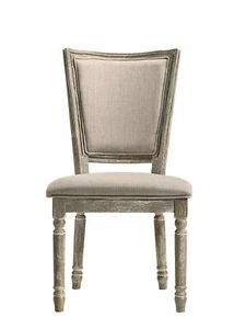 Reclaimed Gray Gabrian Fabric Padded Seat & Back Dining Armless Chair Set of 2 - Picture 1 of 4