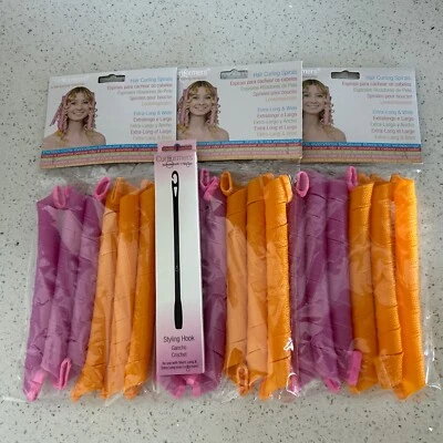 3 Curlformers Pro Pack System for Long Hair Spiral Curls with 1 Styling Hook New - Image 1 of 4