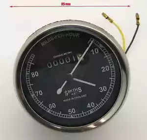 Smiths Replica Speedo Meter Speedometer 0-80 MPH BLACK For BSA, Vincent, Ariel - Picture 1 of 5