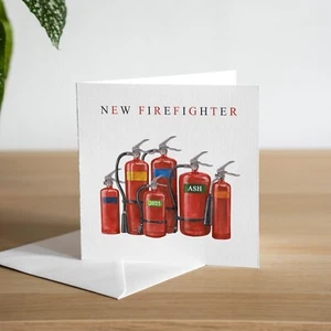 Personalised 1st Job Firefighter Card Graduate Fireman Firewoman Fire Warden - Picture 1 of 3