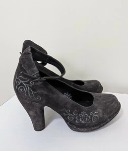 Zapatos Born Crown para mujer Silvana gris gamuza correa al tobillo tacón 10/42 $150 - Imagen 1 de 8