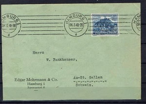 Deutsches Reich portogerechter Auslandsbrief EF MiNr 737 ab Hamburg - Schweiz - Bild 1 von 2