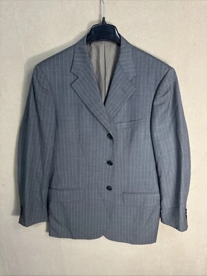 Abrigo Deportivo Neiman Marcus 100% Lana 42L Gris Pin Rayas Corneliani Italia 3 BTN Foto 1 de 4