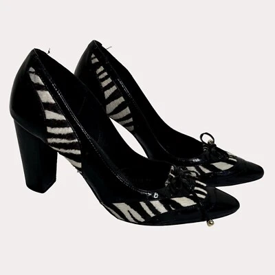 Zapatos de salón de piel charol sintético cebra sin marca 39 EE. UU. 9 am Foto 1 de 4