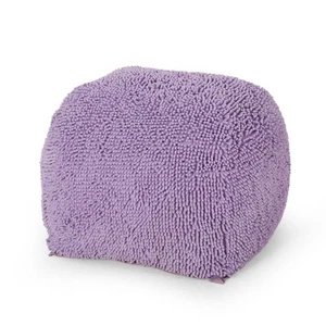 Noble House Cass Lavender Mikrofaser Chenille Square Pouf - Bild 1 von 9