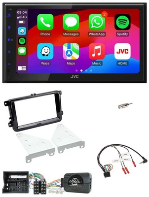 JVC Bluetooth 2DIN Lenkrad DAB USB Autoradio für VW T6 15-19 piano schwarz - Bild 1 von 4