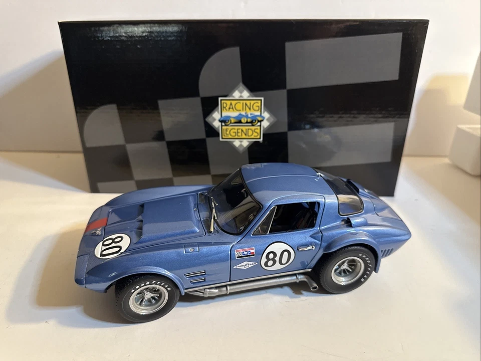 Corvette Grand Sport #80 1963 1:18 Exoto Racing Legends cupé azul diecast nuevo en caja Foto 1 de 4