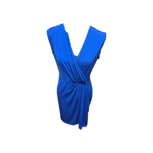 Michael Kors Gr. XS Damen Strickkleid royalblau Faux Wickeloptik Jersey ärmellos - Bild 1 von 5