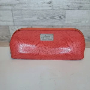 Lauren Ralph Lauren Leder Koralle Farbe Klein Dreieck Kosmetiktasche Etui Reißverschluss - Bild 1 von 13