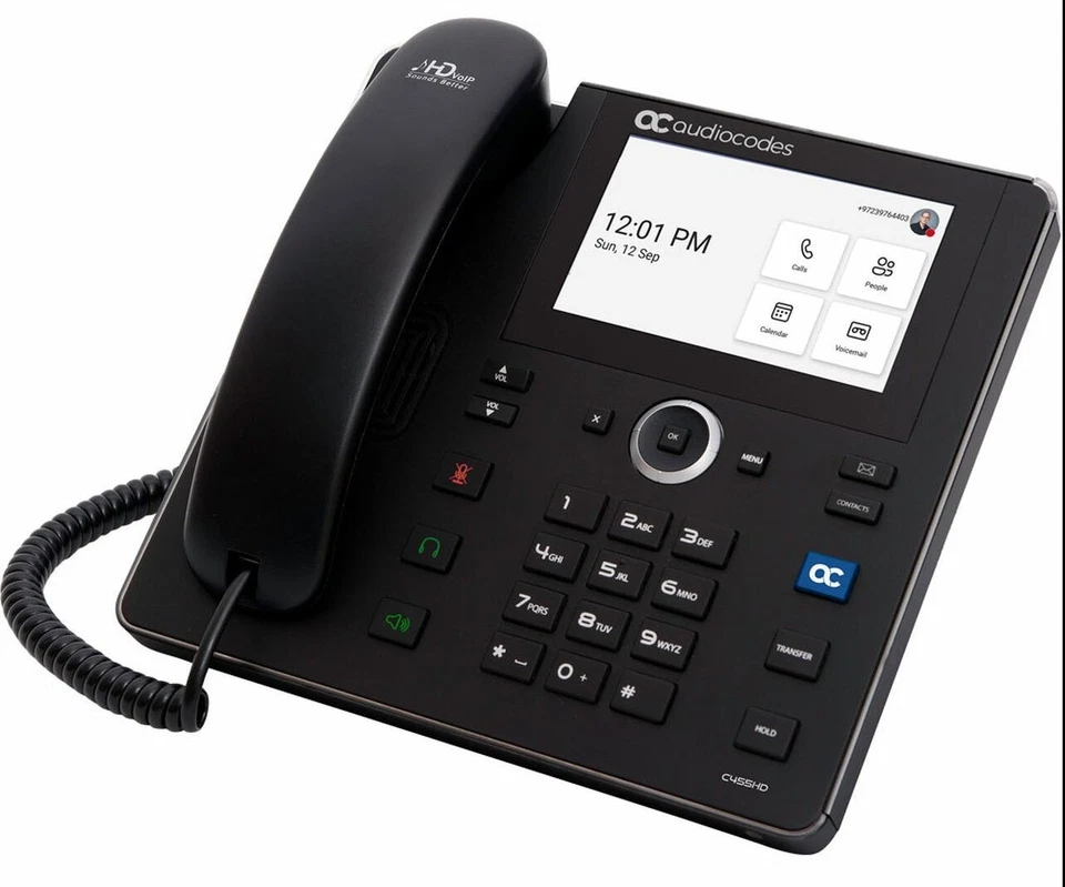 NEW AudioCodes Model C455HD IP Phone PoE GbE GGWV00744 for Microsoft Teams - Image 1 of 4