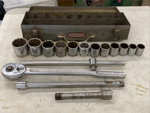 Vintage Craftsman 3/4" Drive 17pc Socket Set -V- Metal Case Made in USA, sh6907 - Bild 1 von 11