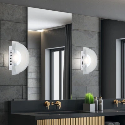 Movimento Lampada per Scale da Corridoio Parete Alluminio Cromo Vetro Cucina LED - Immagine 1 di 4