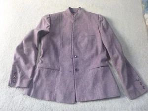 VINTAGE DAMEN BURGUNDERROT, TWEED STIL GEWEBT LT.WEIGHT WOLLSTOFF STILVOLLE JACKE - Bild 1 von 12