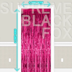 Metallic Foil Fringe Curtain Tinsel Photo Backdrop Party Birthday Decor 3x8 ft - Picture 1 of 16