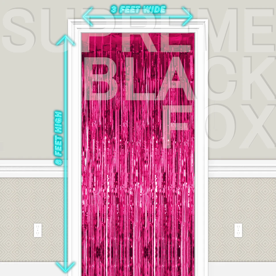 Metallic Foil Fringe Curtain Tinsel Photo Backdrop Party Birthday Decor 3x8 ft - Image 1 of 4