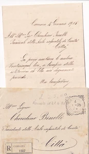 C7978-REGNO, TOSCANA,RACCOM. DA CARRARA X CITTA', 5c. X 3 es.,TONDO RIQUAD.,1905 - Picture 1 of 2