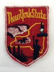 Vtg NEW YORK STATE PATCH Manhattan Skyline Statue Of Liberty Travel Badge - Picture 1 of 3