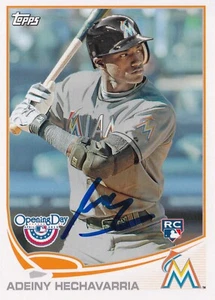ADEINY HECHAVARRIA SIGNED AUTO'D 2013 TOPPS OPENING DAY CARD #101 MIAMI MARLINS - Picture 1 of 3