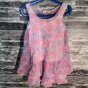 Vintage Sun Kids Dress Girls Size 5/6 Floral Purple Pink Made in USA Rare Brand - Picture 1 of 12